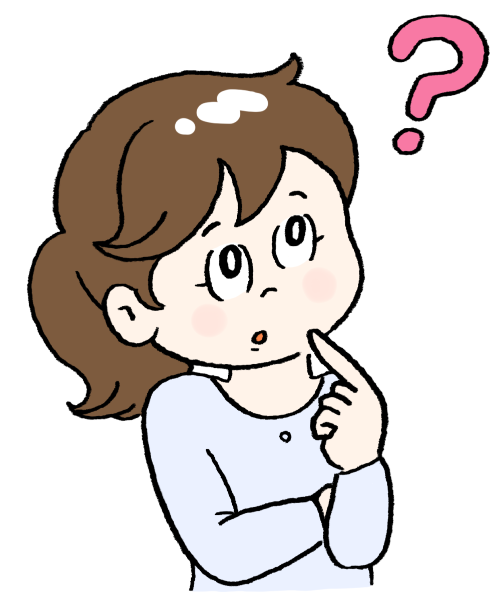 首をかしげているあや