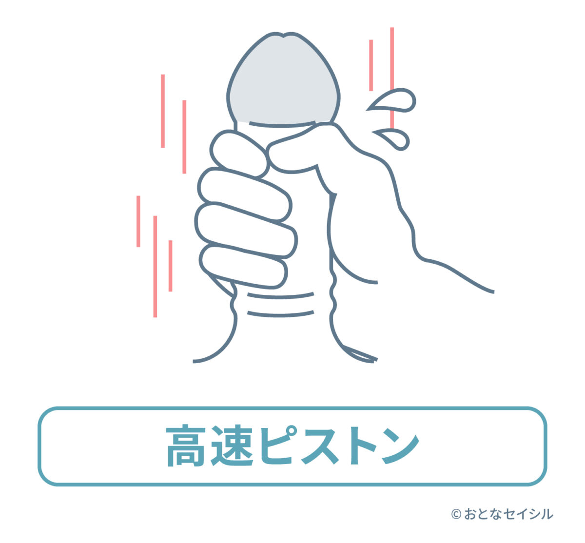 高速でペニスをストロークする不適切なオナニーのイラスト