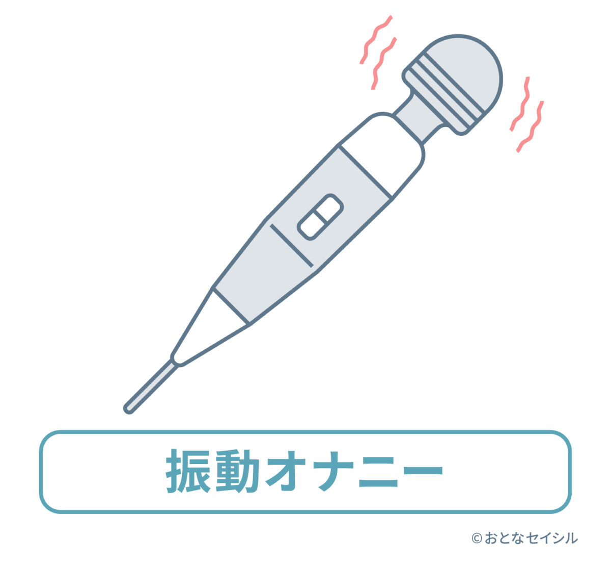 おもちゃなどの振動によって快感を得る不適切なオナニーを解説する電マのイラスト