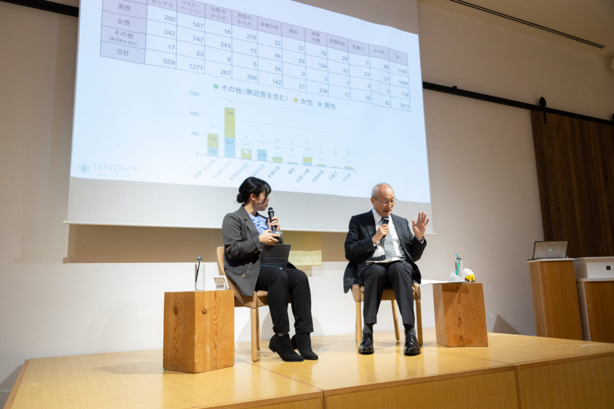 セイシル福田と水野先生がトークセッションしている様子